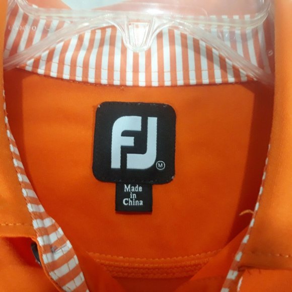 Footjoy Golf Polo Shirt Adult Medium Orange - Picture 5 of 6